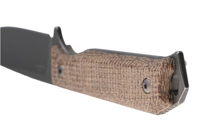 Afbeelding voor Kizer Begleiter Fix 1045MD1, Stonewashed Titanium Gray CPM 3V, Burlap Micarta vaststaand mes, Azo design