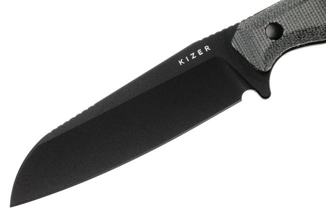 Afbeelding voor Kizer Begleiter Fix 1045MS1, Black CPM 3V, Black Micarta vaststaand mes, Azo design