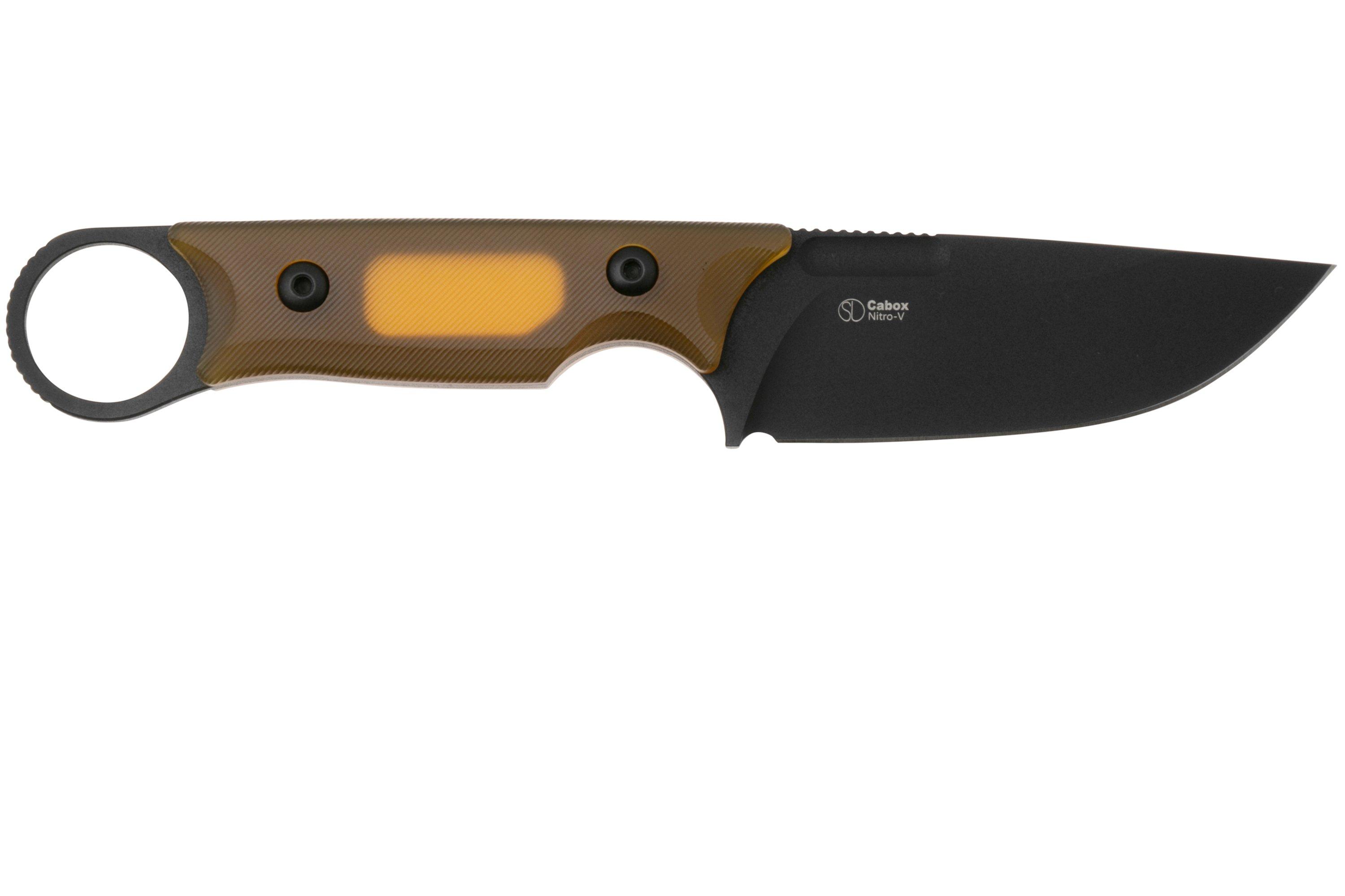 Kizer Cabox 1048A6, Black Nitro-V, PEI Handle fixed knife