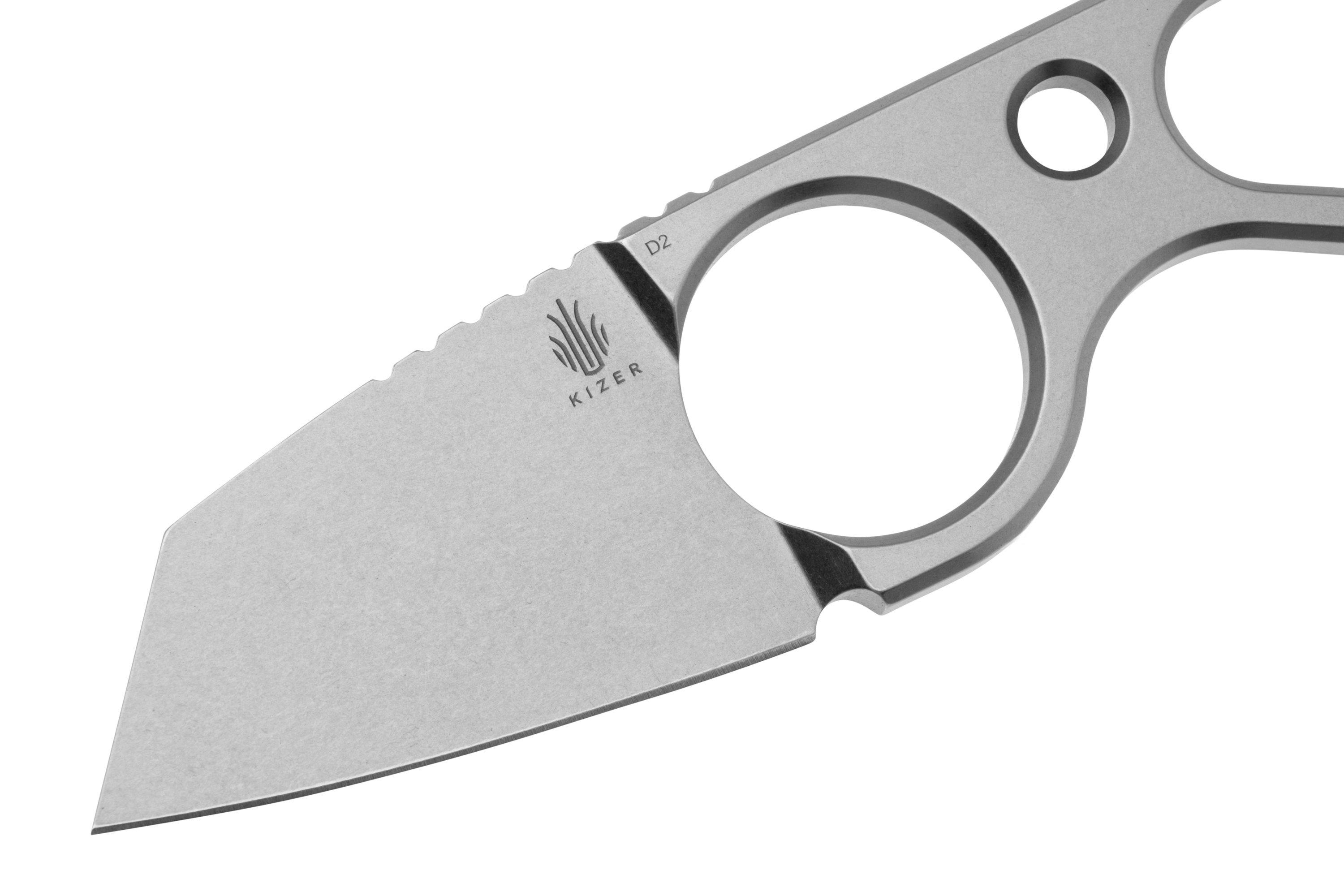 Kizer Bowtie 1061A1 Stonewashed D2, neck knife | Advantageously ...