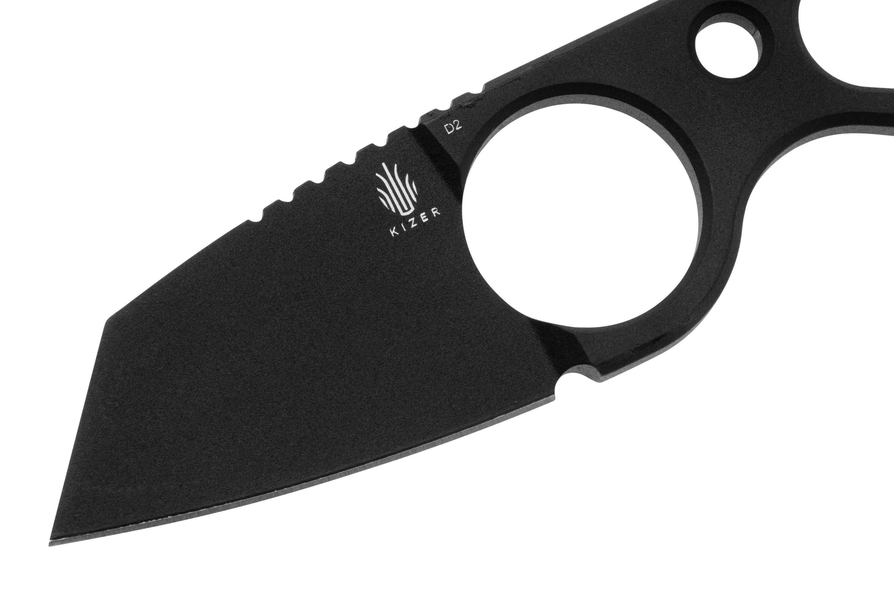 Kizer Bowtie 1061A2 Black D2, neck knife | Advantageously shopping at ...