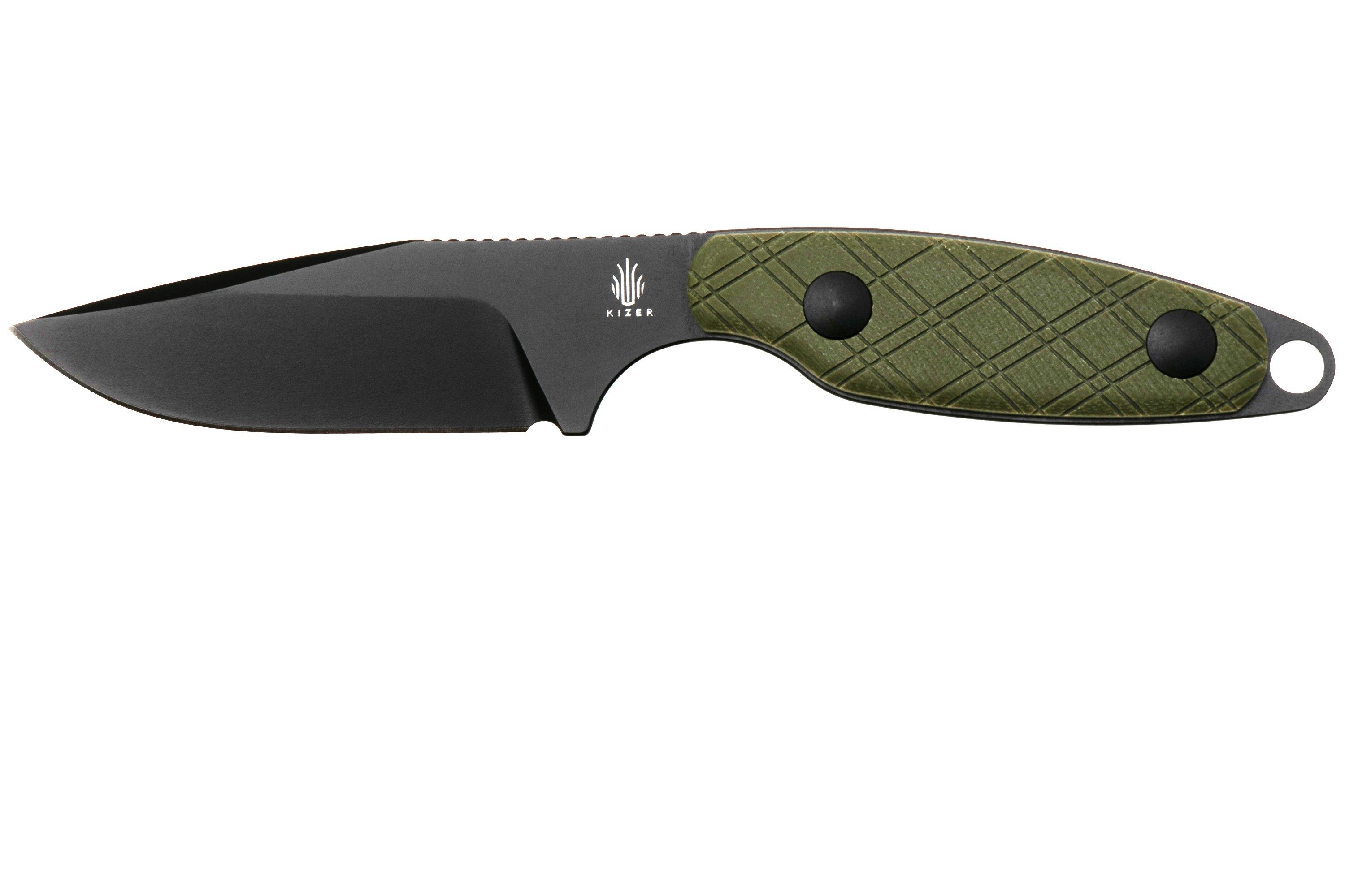 Kizer Vanguard Muskrat KZ1064A1 Black D2, Green G10, fixed knife