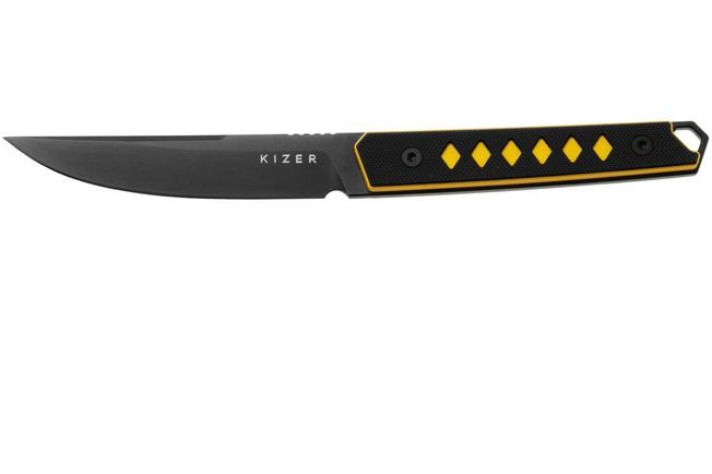 Afbeelding voor Kizer Kwaiken 1066A3, Black Nitro-V, Black/Yellow G10, vaststaand mes, Johan Jordaan design 