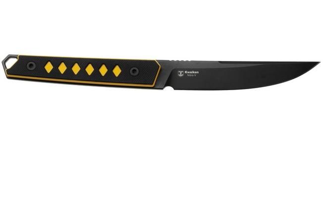 Afbeelding voor Kizer Kwaiken 1066A3, Black Nitro-V, Black/Yellow G10, vaststaand mes, Johan Jordaan design 
