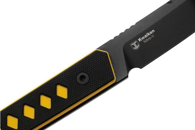 Afbeelding voor Kizer Kwaiken 1066A3, Black Nitro-V, Black/Yellow G10, vaststaand mes, Johan Jordaan design 
