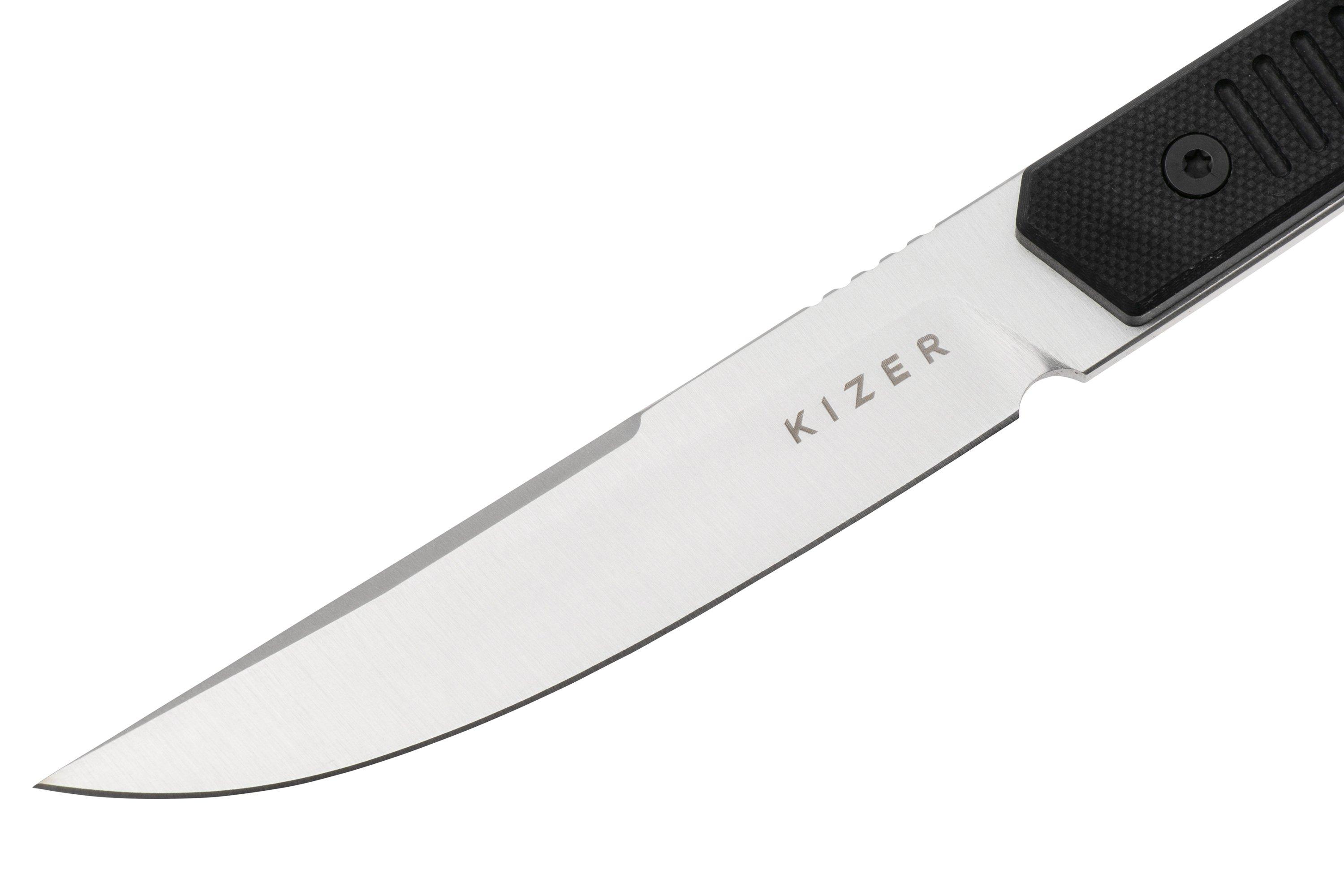 Kizer Kwaiken 1066A4, Satin Nitro-V, Black G10, fixed knife