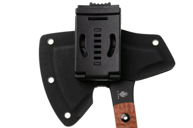 Image pour Kizer Urus 1073A1, Black Coated 1095, Brown Micarta, tomahawk, Maciek Waluszko design