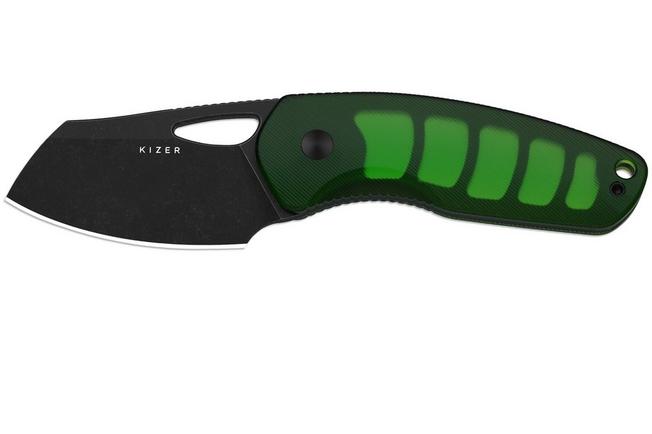 Bild für Kizer Hornet 1074A2 Blackwashed 14C28N Green Acrylic, Fahrtenmesser, Evgeniy Bulychev Design