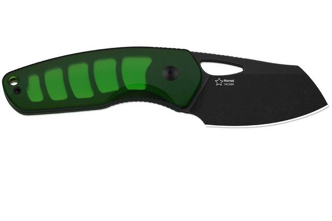 Bild für Kizer Hornet 1074A2 Blackwashed 14C28N Green Acrylic, Fahrtenmesser, Evgeniy Bulychev Design
