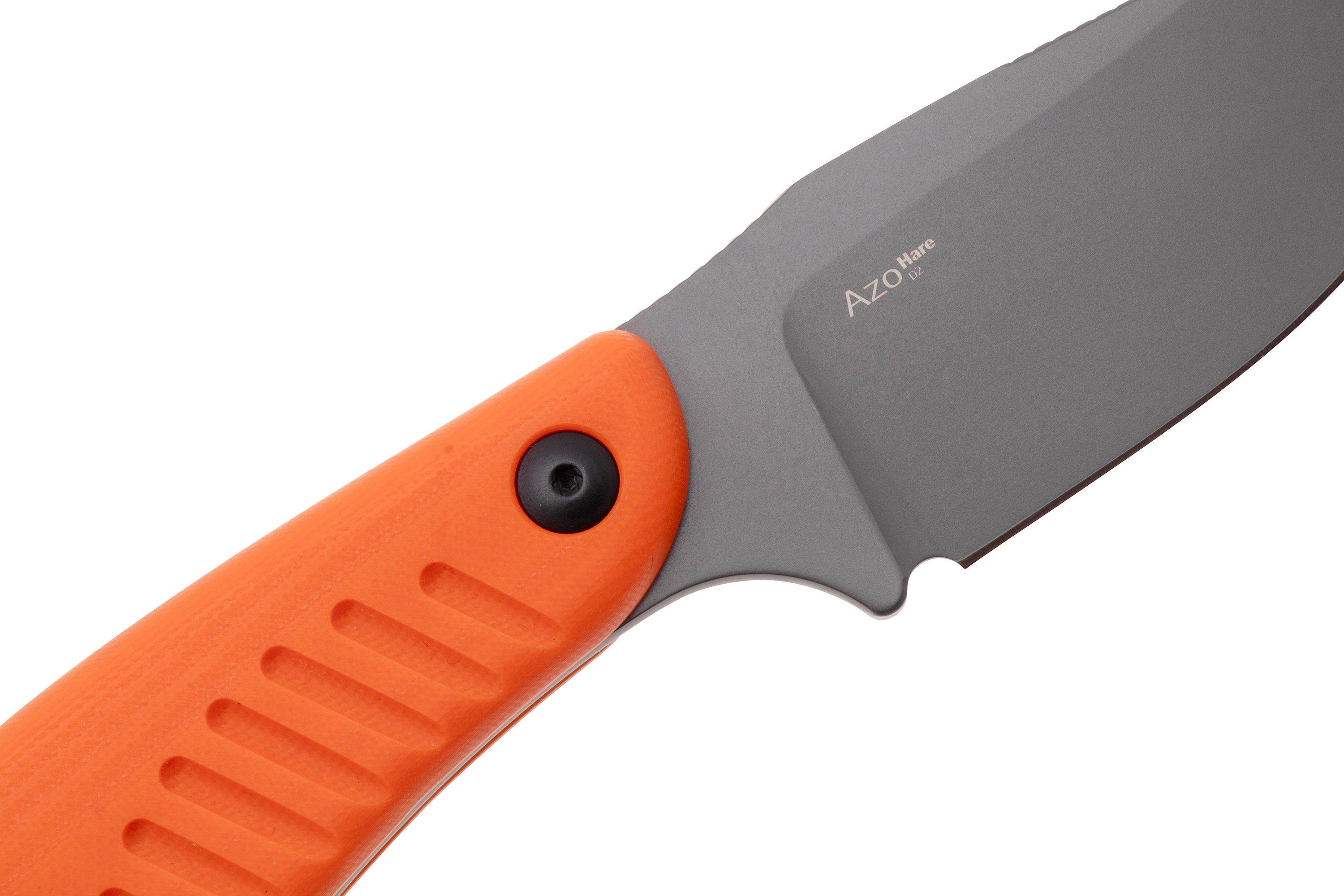 ☆A Grade Beef☆ G-rap Nóż z głownią stałą Kizer Hare 1077A1 Grey PVD D2, Orange