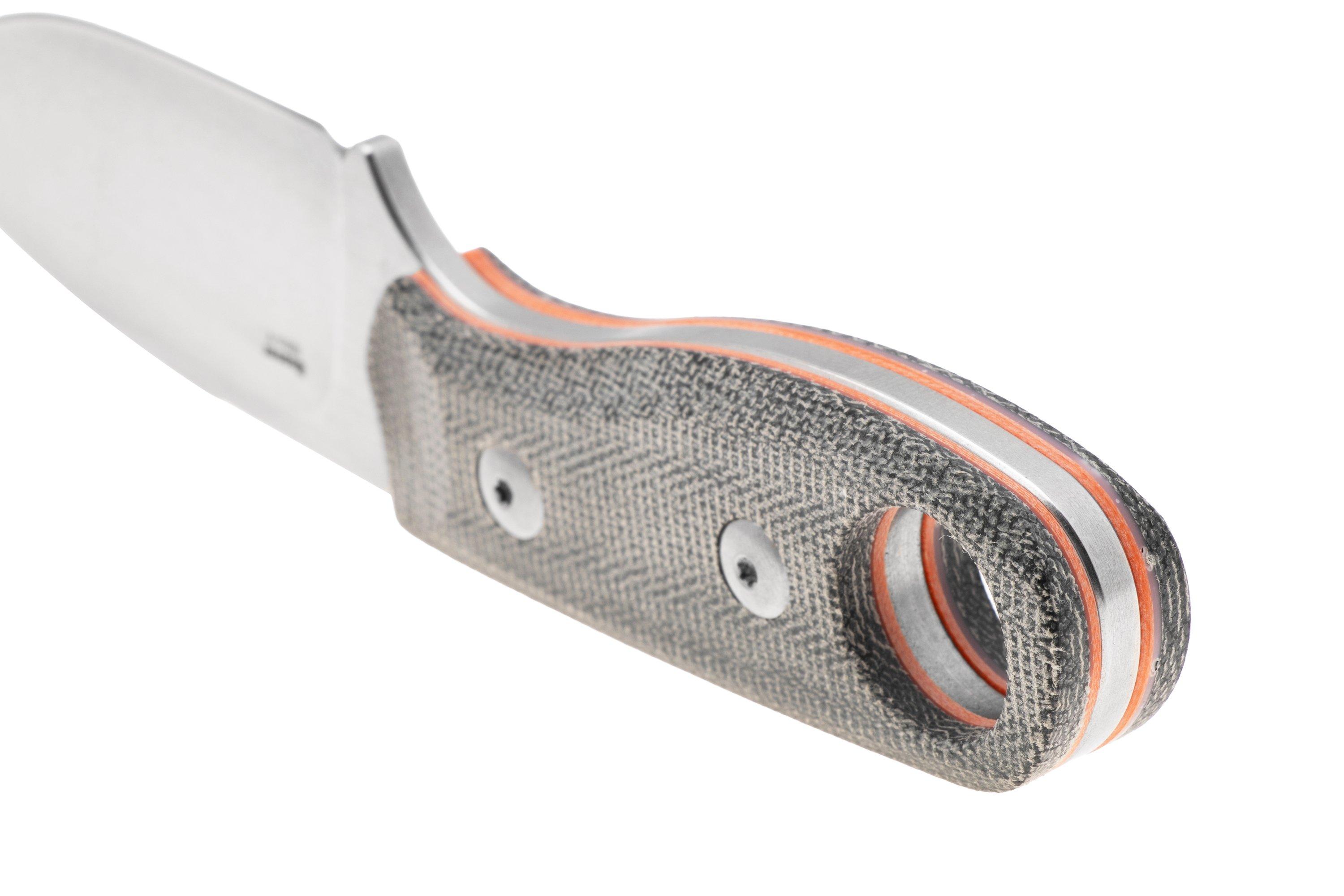 Kizer Beaver 1078A2 Stonwashed Nitro-V, Black Micarta, fixed knife