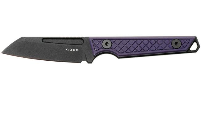 Afbeelding voor Kizer Vanguard Phasmids 1079A1 Black AEB-L, Purple G10, vaststaand mes, Johan Jordaan design