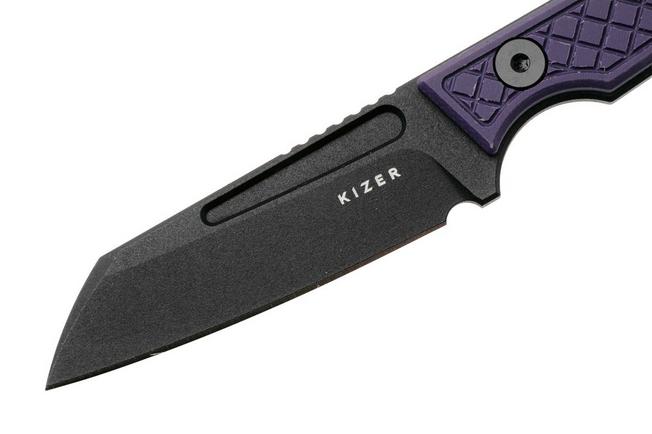 Afbeelding voor Kizer Vanguard Phasmids 1079A1 Black AEB-L, Purple G10, vaststaand mes, Johan Jordaan design