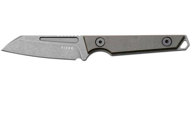 Afbeelding voor Kizer Vanguard Phasmids 1079A2 Stonewashed AEB-L, Chocolate Glacier, vaststaand mes, Johan Jordaan design