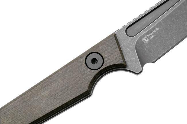 Afbeelding voor Kizer Vanguard Phasmids 1079A2 Stonewashed AEB-L, Chocolate Glacier, vaststaand mes, Johan Jordaan design