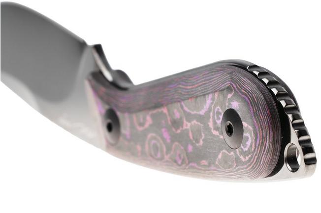 Afbeelding voor Kizer Buddy 1081A10, Polished DLC CPM 4V, Purple Haze Fat Carbon vaststaand mes, Maksim Epifantsev design