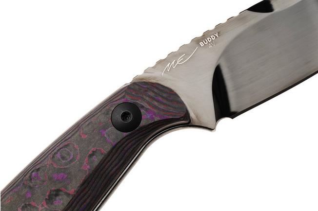 Afbeelding voor Kizer Buddy 1081A10, Polished DLC CPM 4V, Purple Haze Fat Carbon vaststaand mes, Maksim Epifantsev design