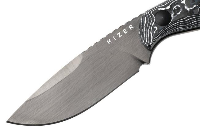 Afbeelding voor Kizer Buddy 1081A9, Satin Brushed DLC M390, Fat Carbon White Storm, vaststaand mes, Maksim Epifantsev design