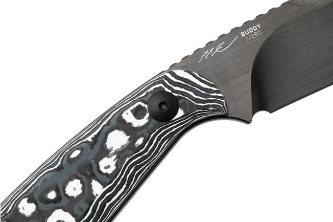 Afbeelding voor Kizer Buddy 1081A9, Satin Brushed DLC M390, Fat Carbon White Storm, vaststaand mes, Maksim Epifantsev design