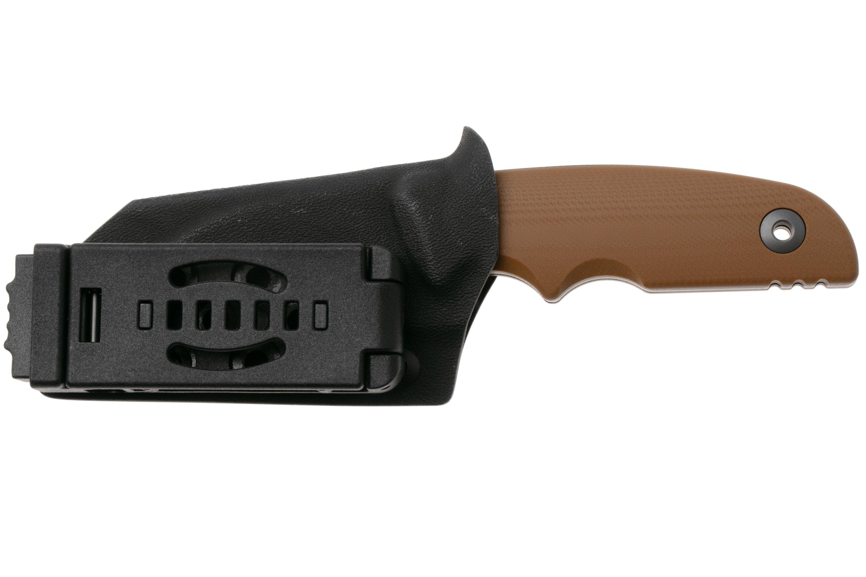 Kizer Snick 1085A2 Gray Stonewashed AEB-L, Brown G10, fixed knife