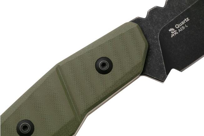 Afbeelding voor Kizer Vanguard Quartz 1086A1 Blackwashed AEB-L, OD Green G10, vaststaand mes, Kornel Kiss design