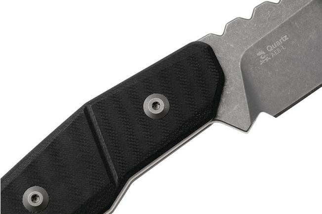 Afbeelding voor Kizer Vanguard Quartz 1086A2 Stonewashed PVD AEB-L, Black G10, vaststaand mes, Kornel Kiss design