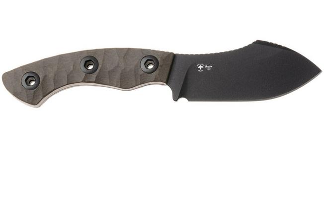 Afbeelding voor Kizer Vanguard Rook 1090A1 Black 10V, Chocolate Glacier Richlite, vaststaand mes, Vincent Rizzo design 