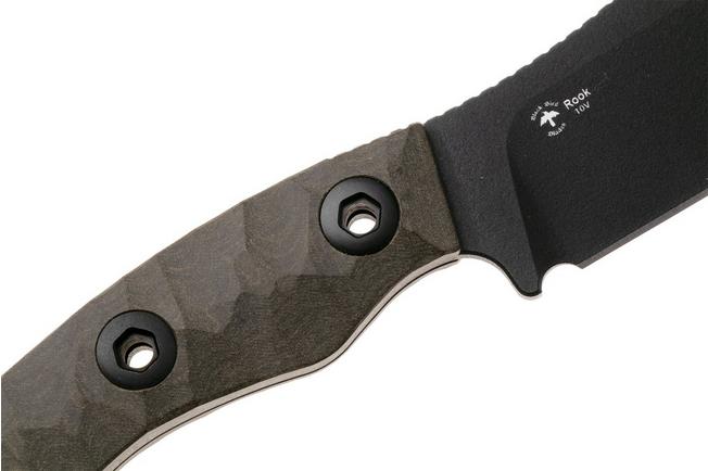 Afbeelding voor Kizer Vanguard Rook 1090A1 Black 10V, Chocolate Glacier Richlite, vaststaand mes, Vincent Rizzo design 