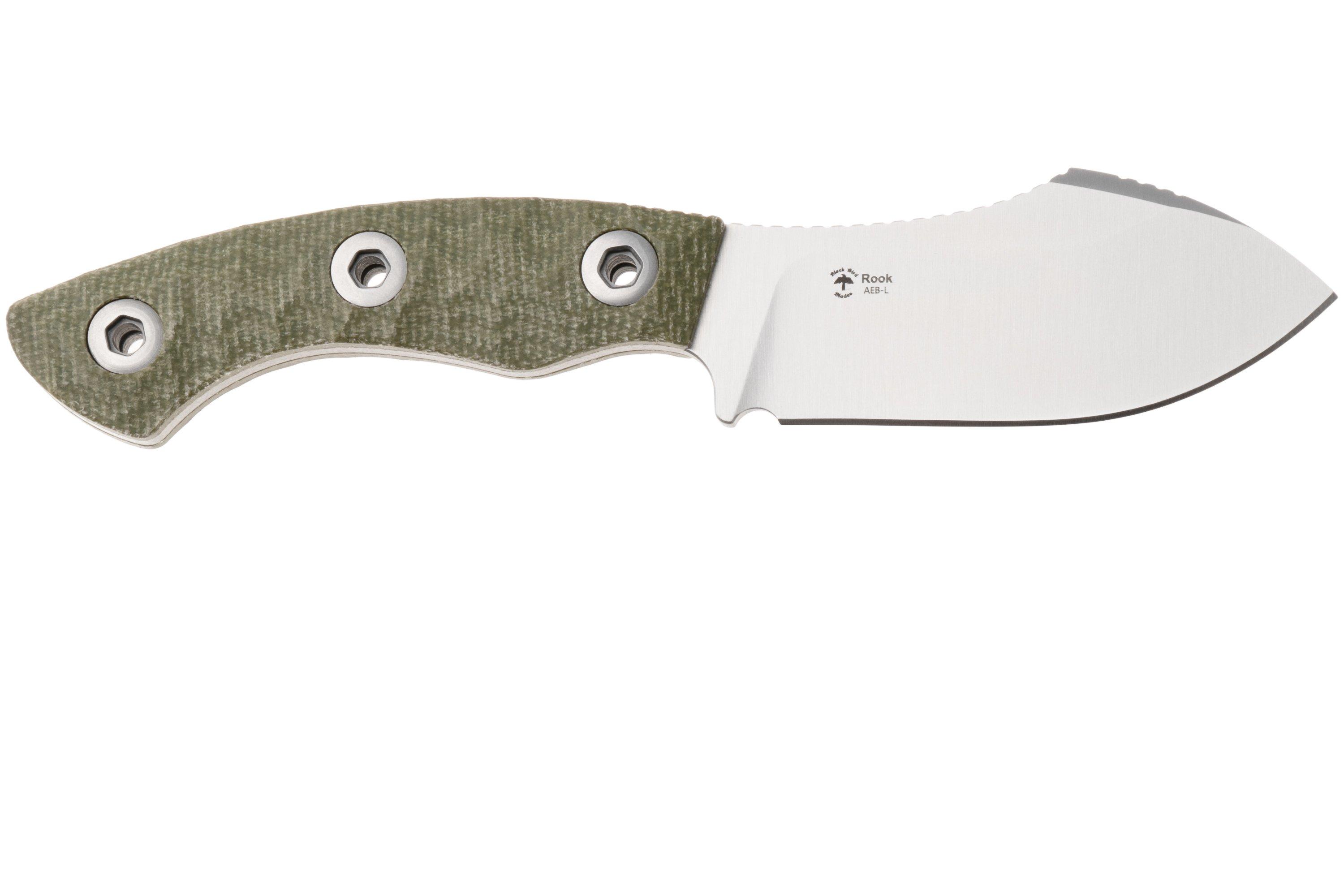 Kizer Vanguard Rook 1090A4 Satin AEB-L, Green Micarta, fixed knife ...