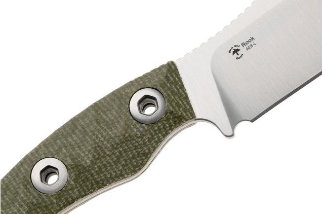 Afbeelding voor Kizer Vanguard Rook 1090A4 Satin AEB-L, Green Micarta, vaststaand mes, Vincent Rizzo design