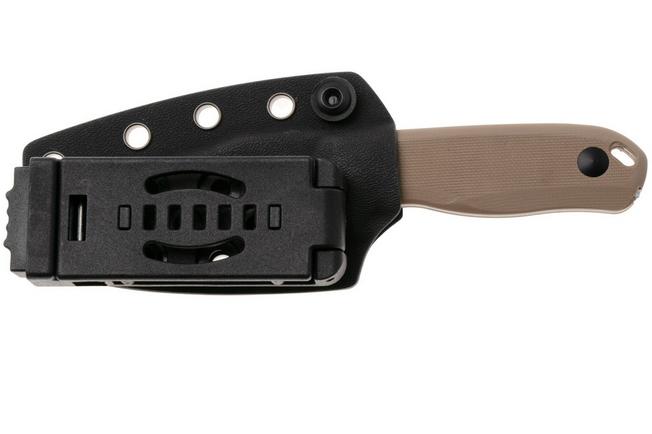 Afbeelding voor Kizer Vanguard Drop Bear Fix 1092A2 Clippoint Satin AEB-L, Tan G10, vaststaand mes, Azo design