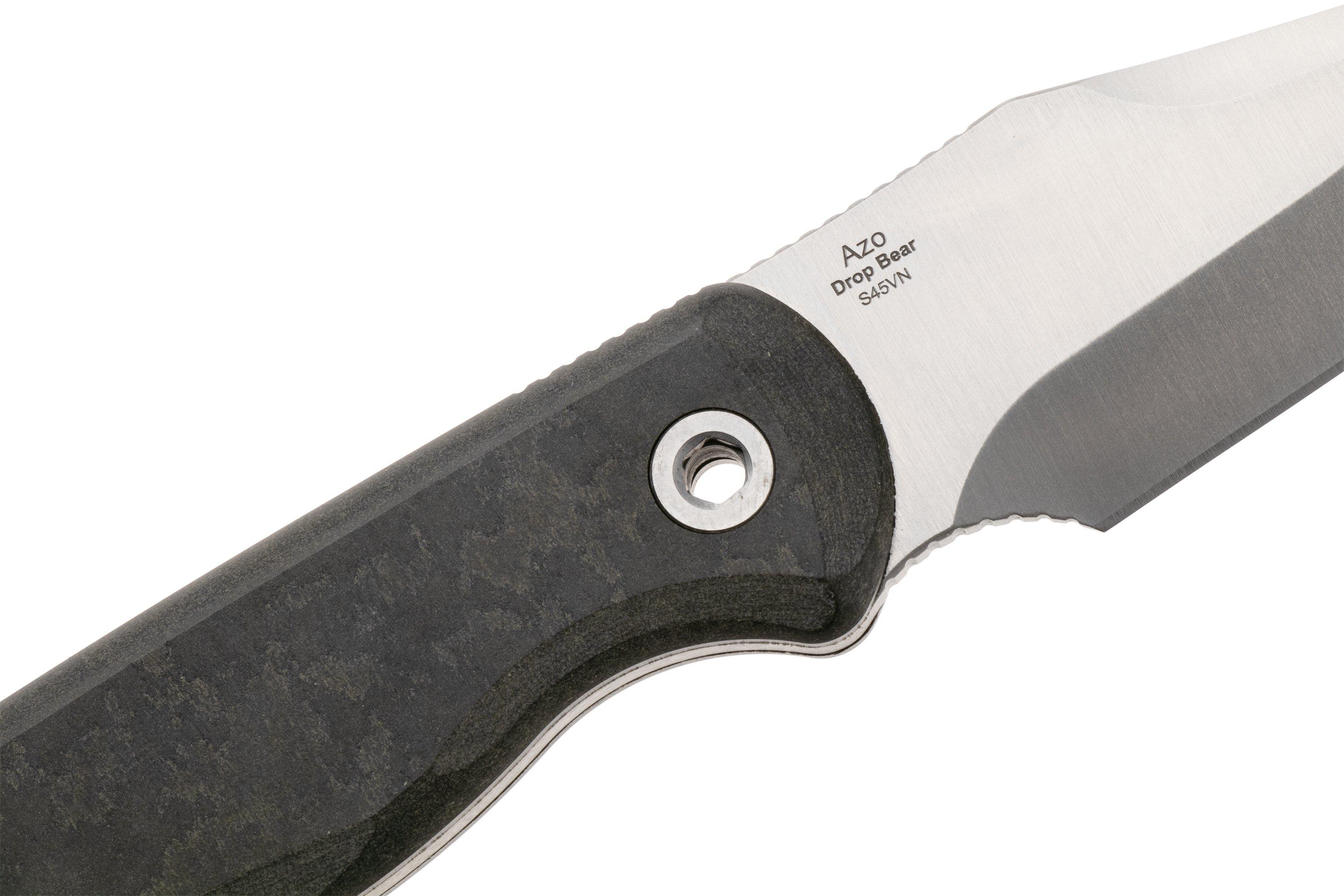 Kizer Vanguard Drop Bear Fix 1092A3 Clippoint Satin S45VN, Richlite ...