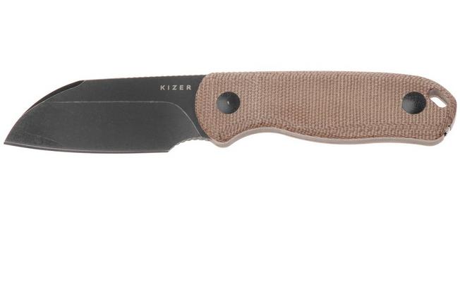 Afbeelding voor Kizer Vanguard Drop Bear Fix 1093A2 Sheepsfoot Blackwashed AEB-L, Norplex UltreX Micarta, vaststaand mes, Azo design