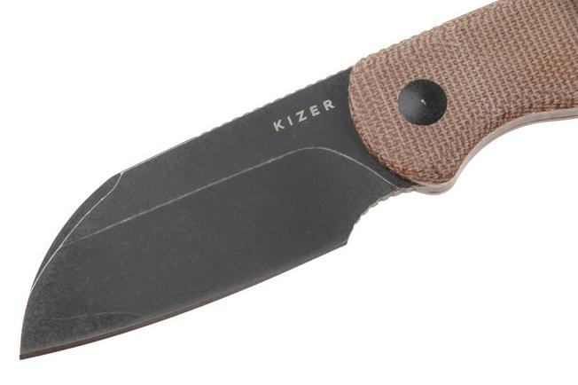 Afbeelding voor Kizer Vanguard Drop Bear Fix 1093A2 Sheepsfoot Blackwashed AEB-L, Norplex UltreX Micarta, vaststaand mes, Azo design