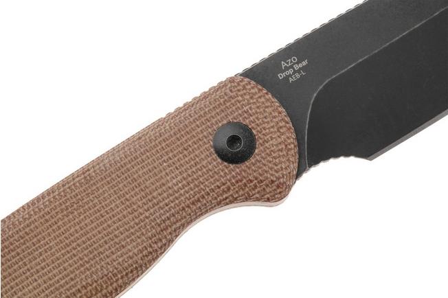 Afbeelding voor Kizer Vanguard Drop Bear Fix 1093A2 Sheepsfoot Blackwashed AEB-L, Norplex UltreX Micarta, vaststaand mes, Azo design