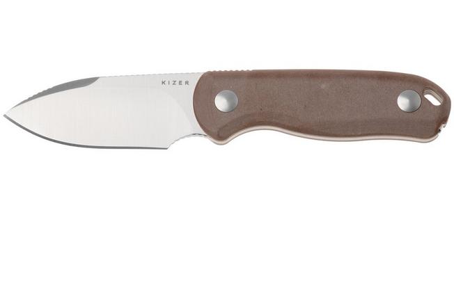 Afbeelding voor Kizer Vanguard Drop Bear Fix 1094A2 Satin 14C28N, Norplex UltreX Micarta, vaststaand mes, Azo design