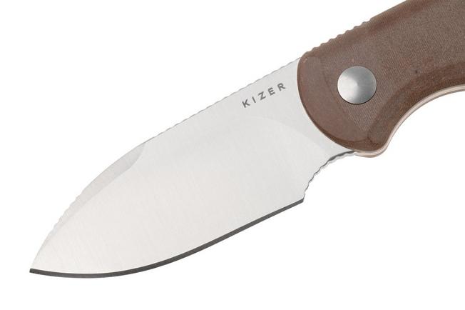 Afbeelding voor Kizer Vanguard Drop Bear Fix 1094A2 Satin 14C28N, Norplex UltreX Micarta, vaststaand mes, Azo design
