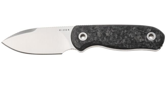 Afbeelding voor Kizer Vanguard Drop Bear Fix 1094A3 Satin M390, Carbonfiber, vaststaand mes, Azo design