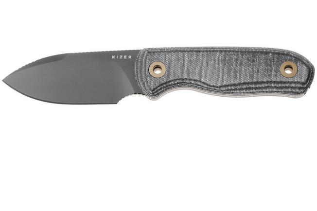Afbeelding voor Kizer Vanguard Drop Bear Fix 1094A4 DLC S45VN, Grey Micarta, vaststaand mes, Azo design