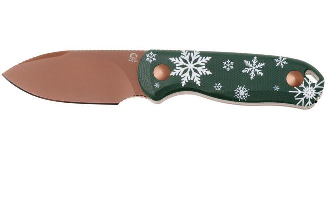 Afbeelding voor Kizer Drop Bear Christmas 2025 Limited Edition 1094MC1, D2 Sunset Metal PVD, Green G10, vaststaand mes