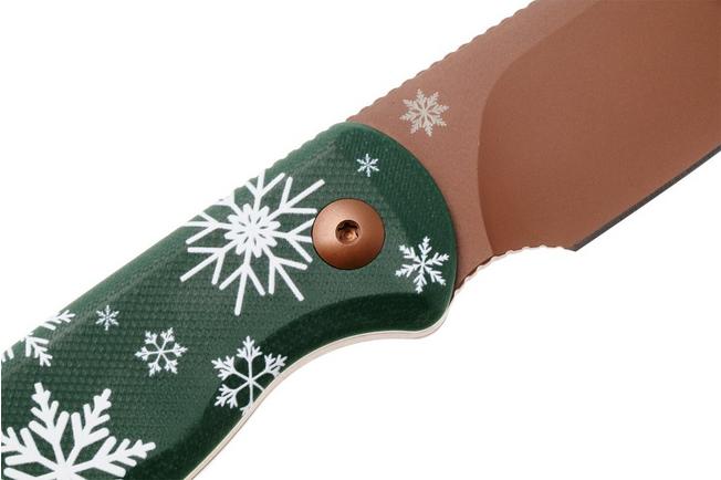 Afbeelding voor Kizer Drop Bear Christmas 2025 Limited Edition 1094MC1, D2 Sunset Metal PVD, Green G10, vaststaand mes