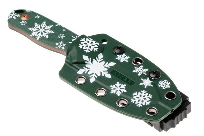 Afbeelding voor Kizer Drop Bear Christmas 2025 Limited Edition 1094MC1, D2 Sunset Metal PVD, Green G10, vaststaand mes