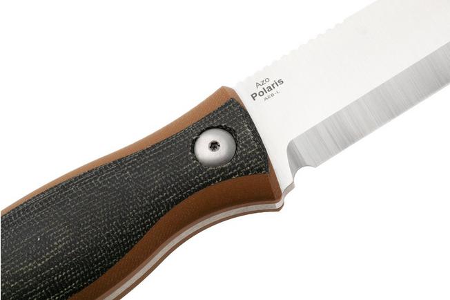 Bild für Kizer Polaris 1100A1, Satin AEB-L, Brown G10 / Black Micarta Fahrtenmesser, Azo Design