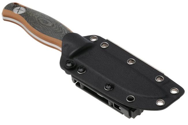 Bild für Kizer Polaris 1100A1, Satin AEB-L, Brown G10 / Black Micarta Fahrtenmesser, Azo Design