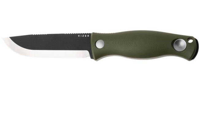 Bild für Kizer Polaris 1100A2, Black 1095 Carbon Steel, OD Green G10, Fahrtenmesser, Azo Design