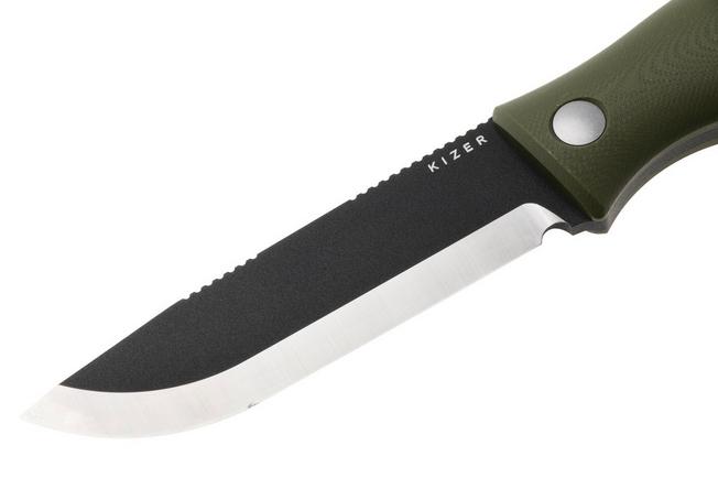 Bild für Kizer Polaris 1100A2, Black 1095 Carbon Steel, OD Green G10, Fahrtenmesser, Azo Design