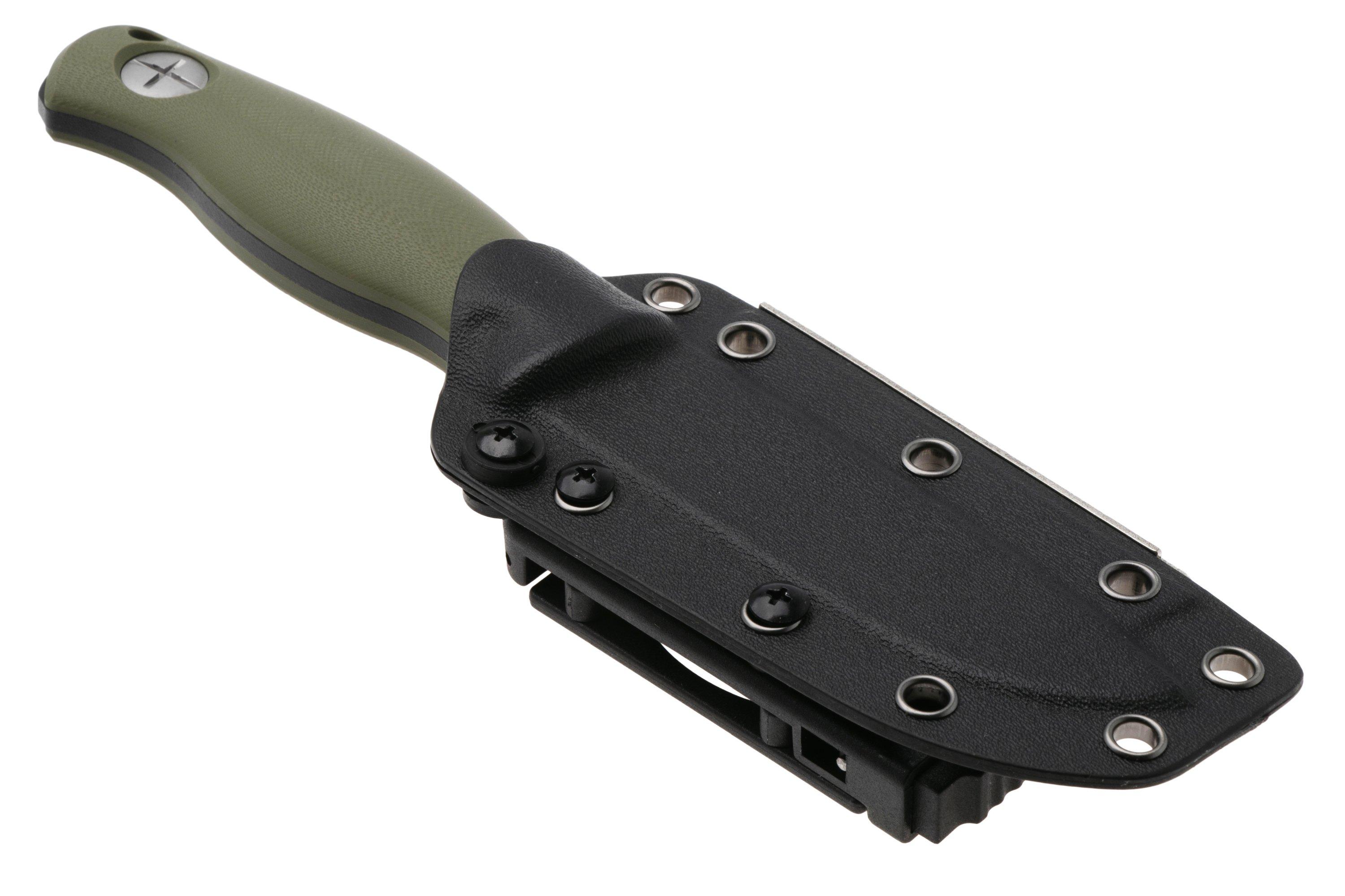 Kizer Polaris 1100A2, Black 1095 Carbon Steel, OD Green G10, fixed