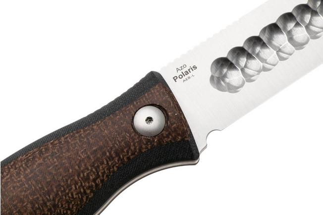 Bild für Kizer Polaris 1100A3, Satin AEB-L, Brown G10 / Burlap Micarta Fahrtenmesser, Azo Design