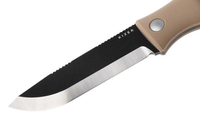 Bild für Kizer Polaris 1100A4, Black 1095 Carbon Steel, Tan G10 Fahrtenmesser, Azo Design