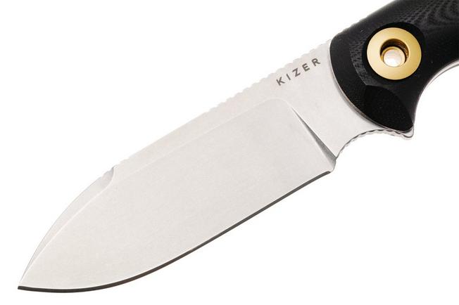 Afbeelding voor Kizer Drop Bear Fix 3, 1101A1, Satin Sandvik 14C28N, Black G10 bushcraftmes, Azo design